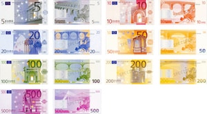 Eurosedlar innehåller lysämne av europium