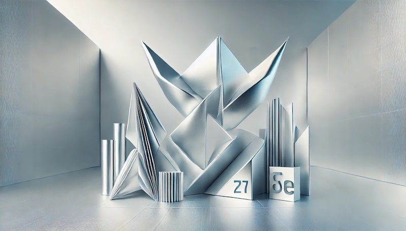 Illustration av grundämnet aluminium.